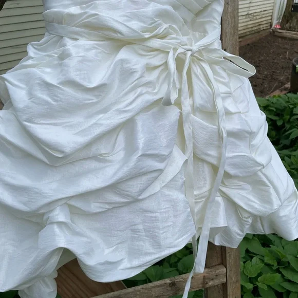 Cinderella Divine Short White Strapless Wedding Dress - Picture 4 of 12